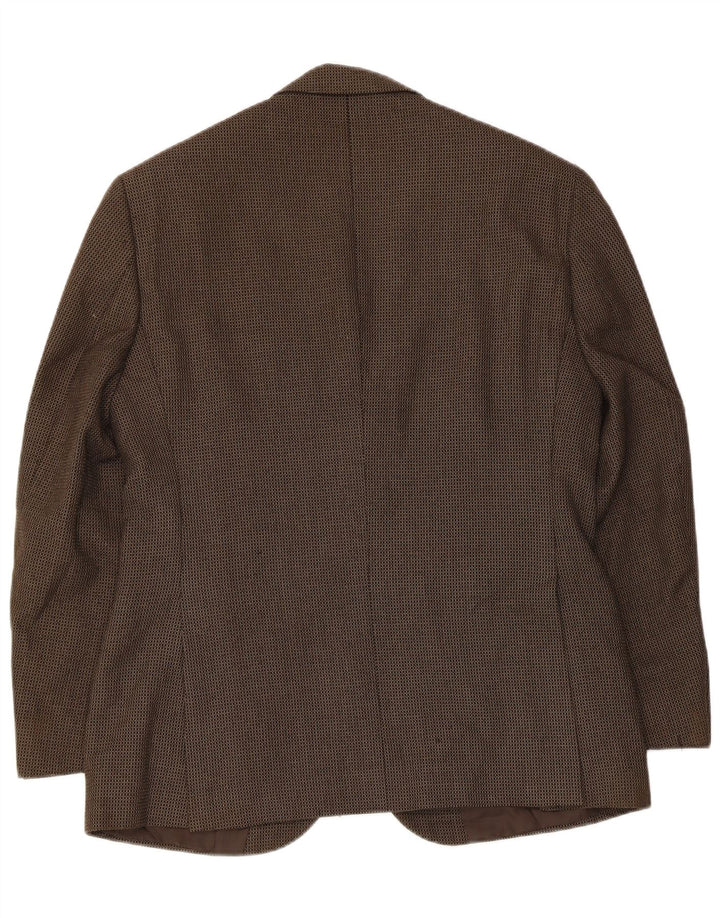 Marks & Spencer Mens 2 Button Blazer Jacket UK 38 Medium Brown Check