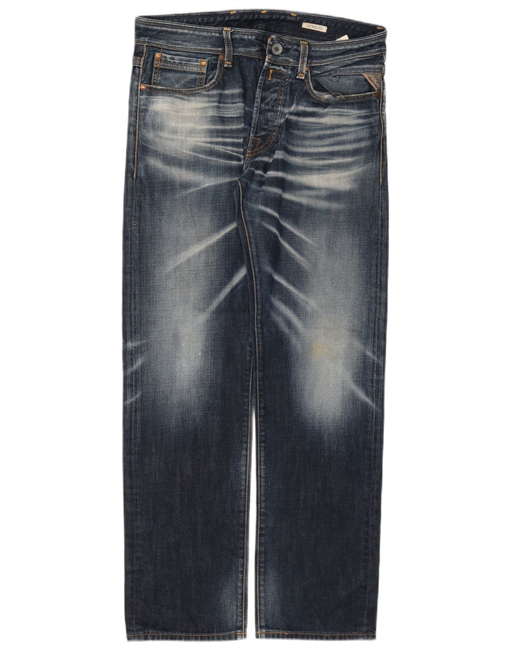 Replay Mens Lenaldo Straight Jeans W33 L32 Blue