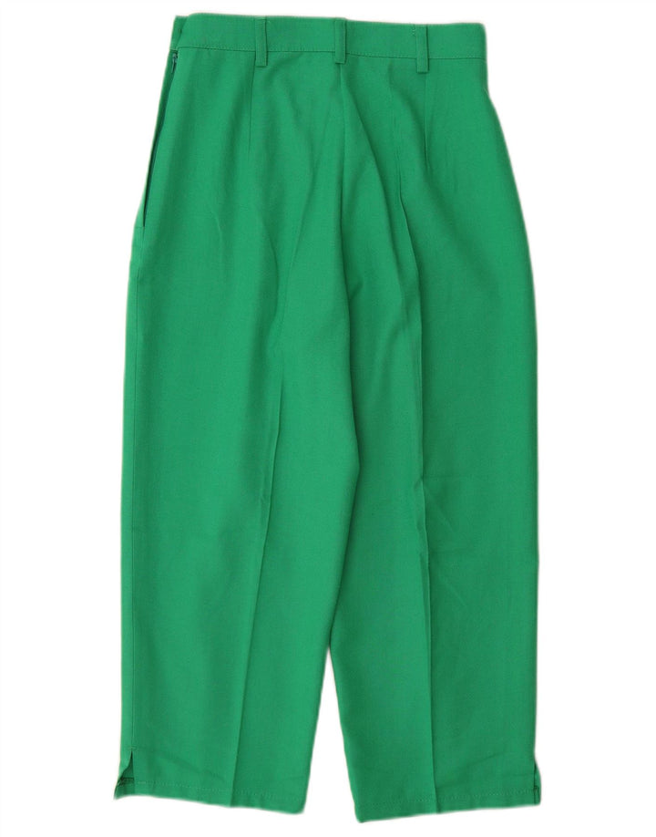 TRAFFIC Womens High Waist Capri Trousers UK 10 Small W24 L21 Green