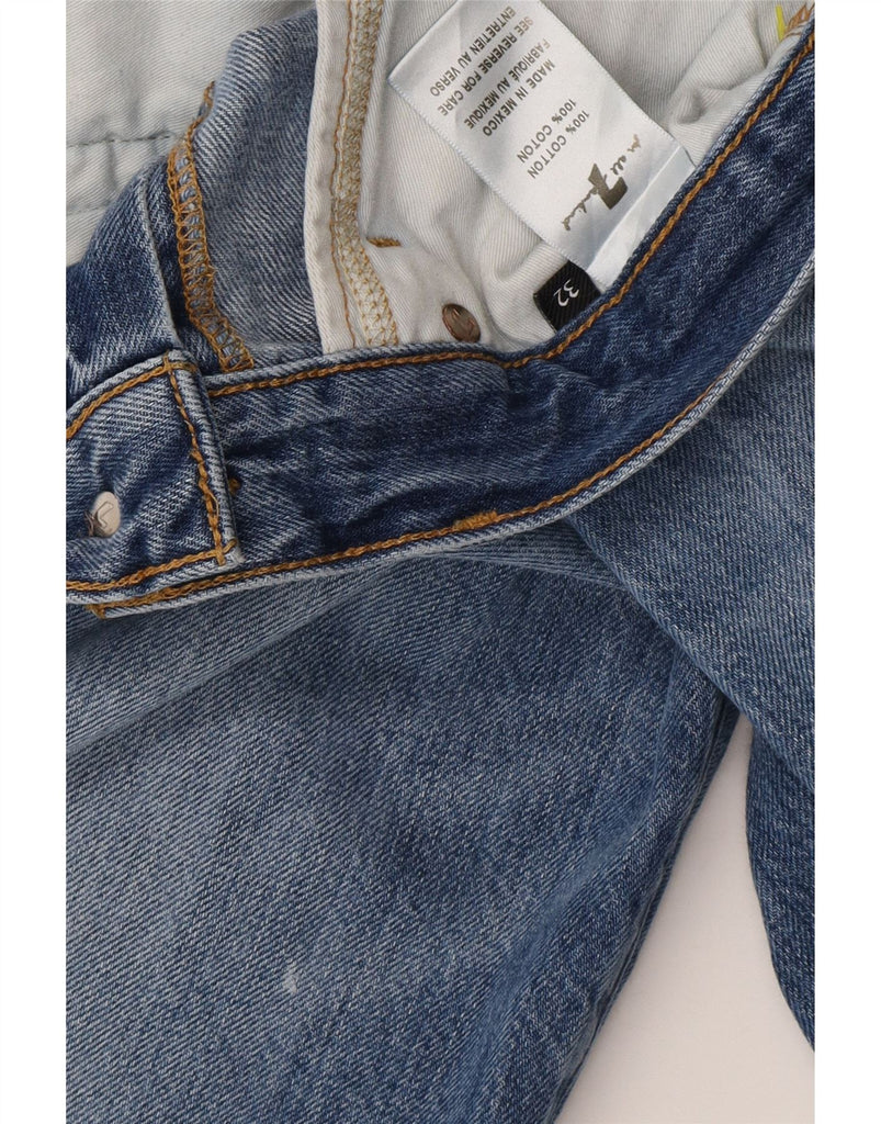 7 FOR ALL MANKIND Mens Distressed Denim Shorts W32 Medium Blue Cotton Vintage 7 For All Mankind and Second-Hand 7 For All Mankind from Messina Hembry 