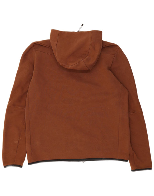 Nike Mens Zip Hoodie Sweater Large Brown Cotton