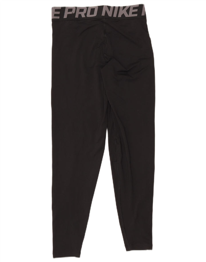 NIKE Womens Dri Fit Graphic Leggings UK 10 Small  Black Polyester