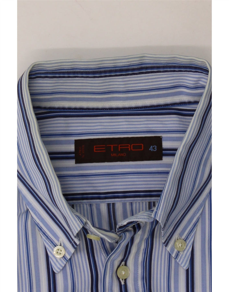 ETRO Mens Shirt Size 43 Large Blue Striped Vintage Etro and Second-Hand Etro from Messina Hembry 