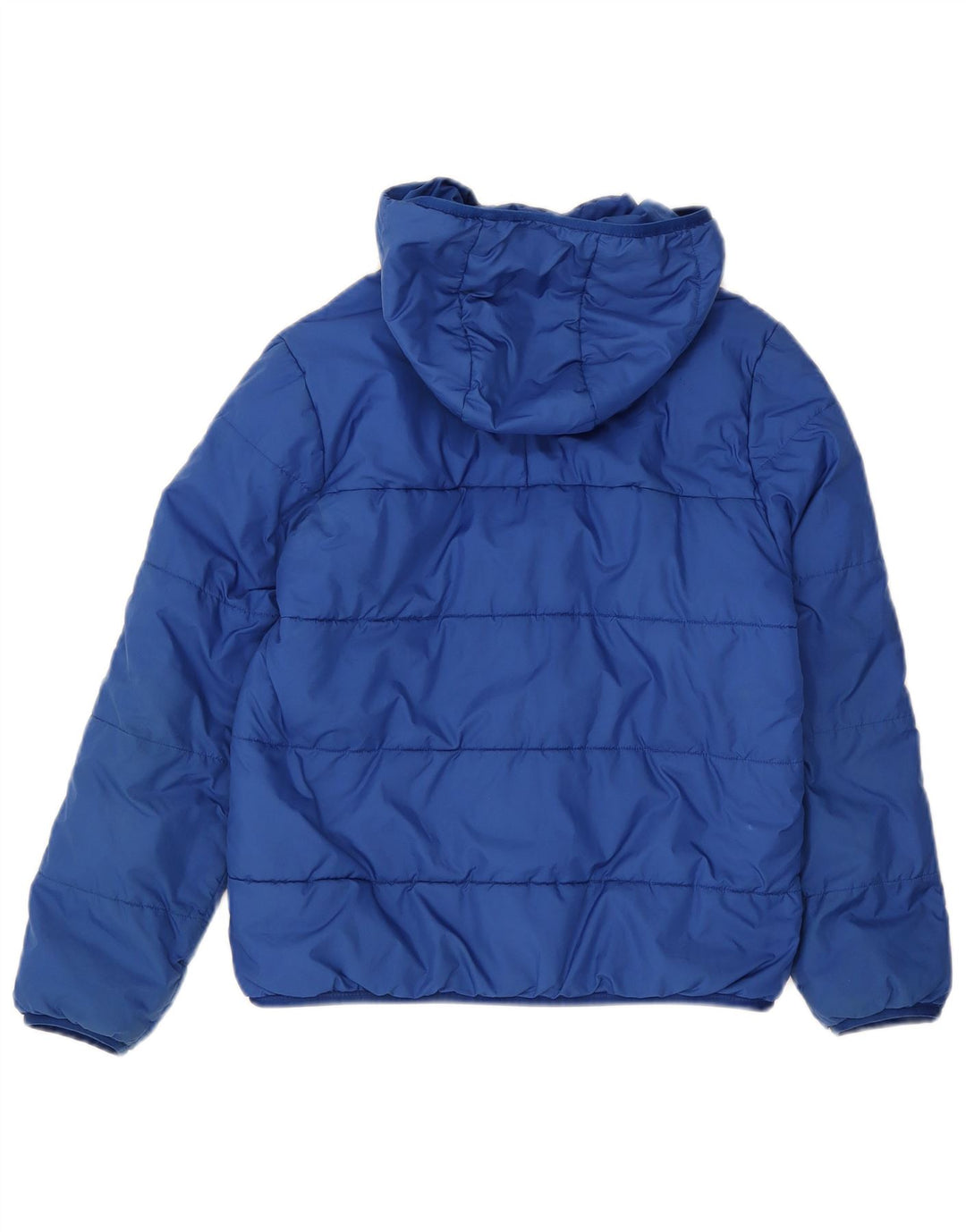 Adidas Boys Hooded Padded Jacket 10-11 Years Blue Polyester