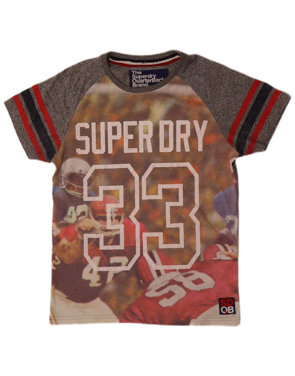 Superdry Mens Graphic T-Shirt Top Medium Grey Cotton