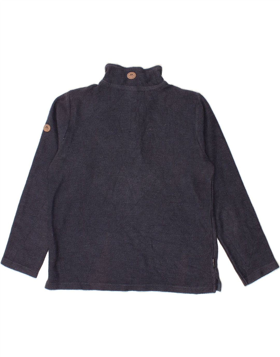 TRESPASS Mens Zip Neck Sweatshirt Jumper Medium Navy Blue Cotton Vintage Trespass and Second-Hand Trespass from Messina Hembry 