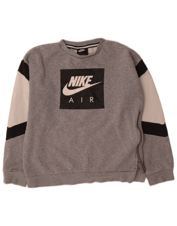 Nike Boys Air Graphic Sweatshirt Jumper 13-14 Years XL Grey Colourblock