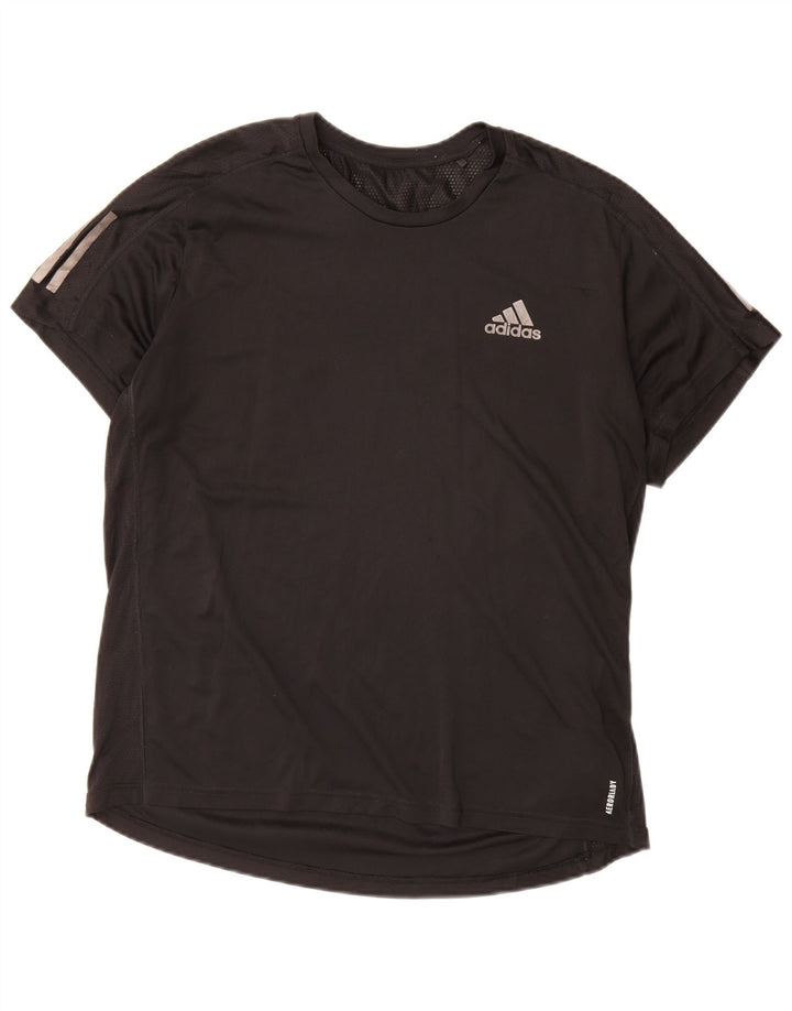 ADIDAS Mens T-Shirt Top Large Black Polyester