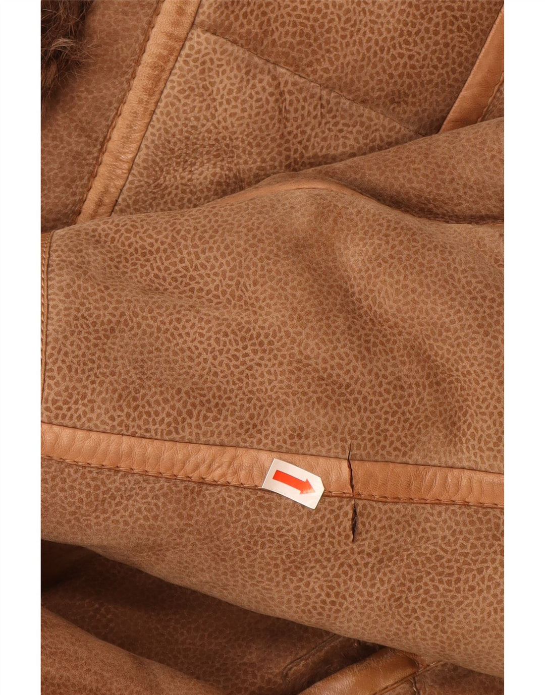 VINTAGE Womens Shearling Coat UK 16 Large Brown Animal Print