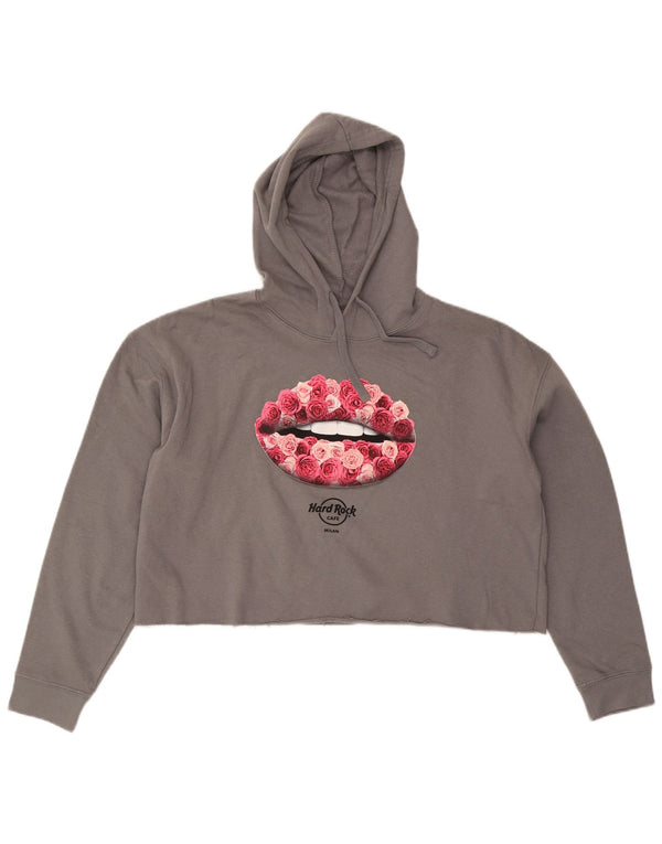 HARD ROCK CAFE Womens Milan Oversized Hoodie Jumper UK 16 Large Grey