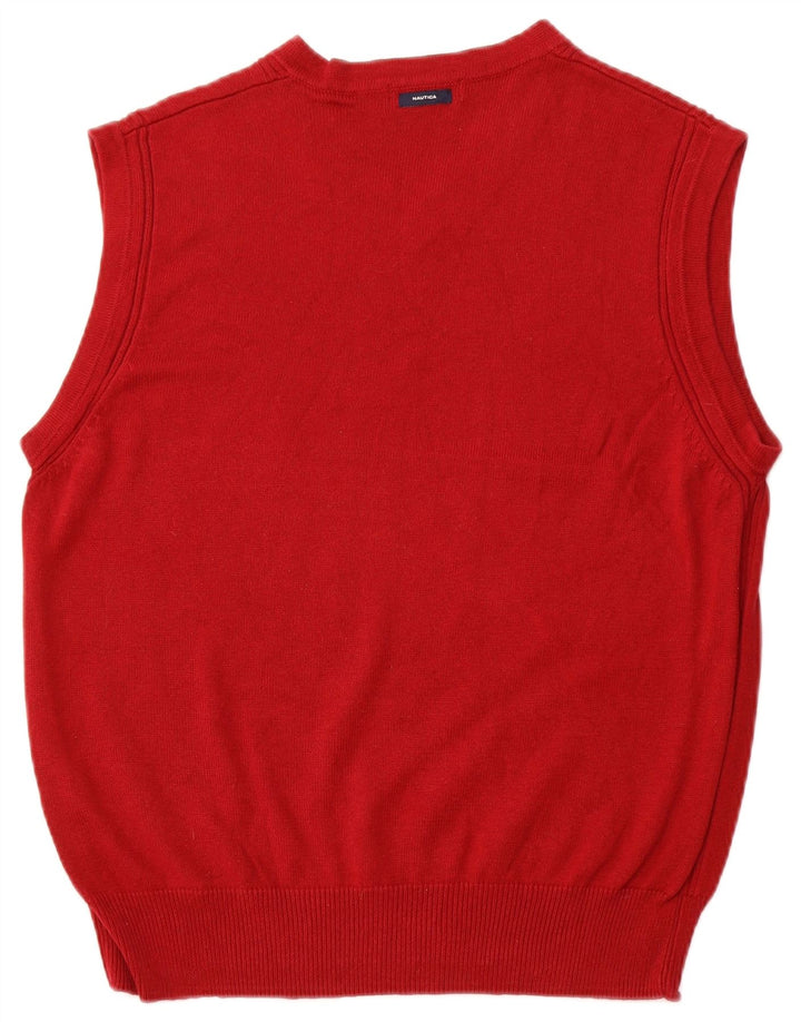 NAUTICA Womens Vest Tank Top UK 16 Large Red Cotton