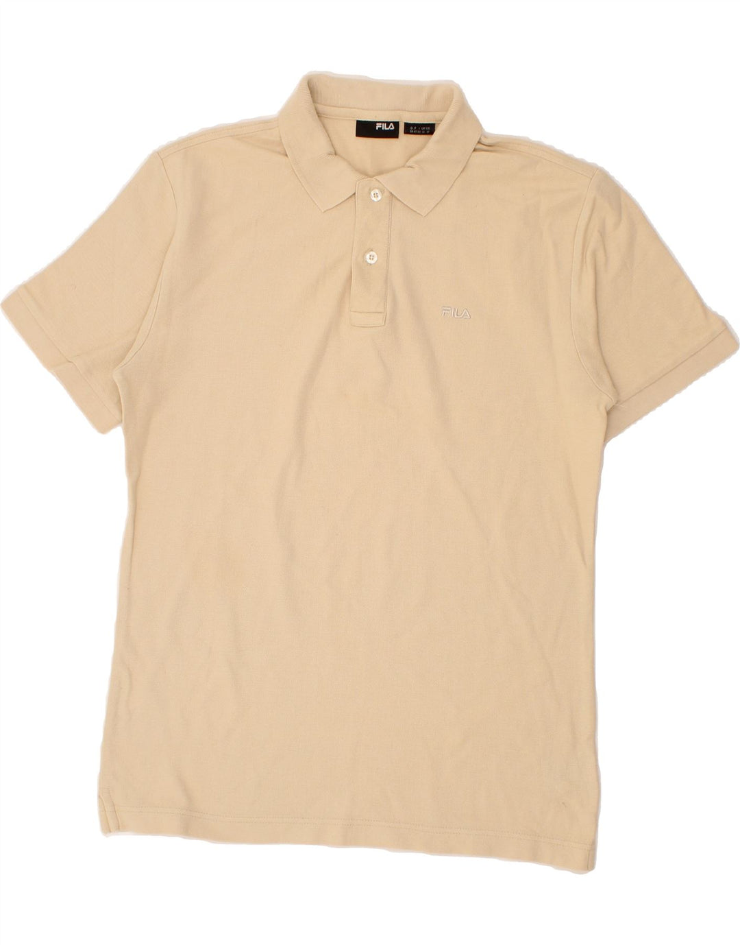 FILA Mens Polo Shirt Medium Beige Cotton Vintage Fila and Second-Hand Fila from Messina Hembry 
