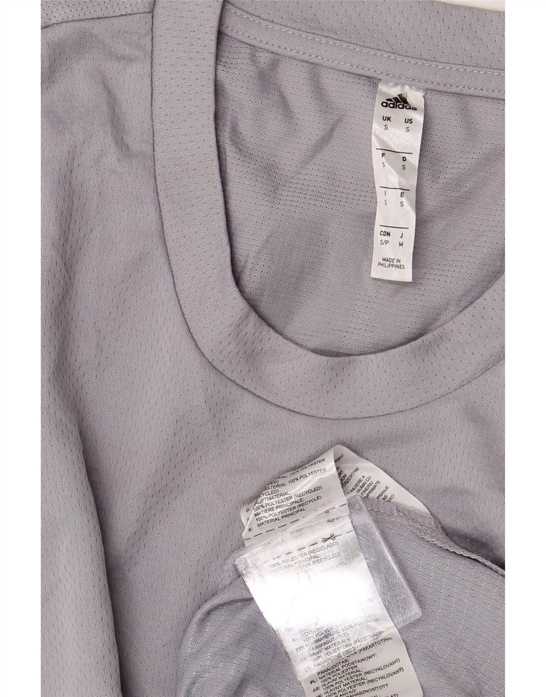ADIDAS Mens T-Shirt Top Small Grey Polyester
