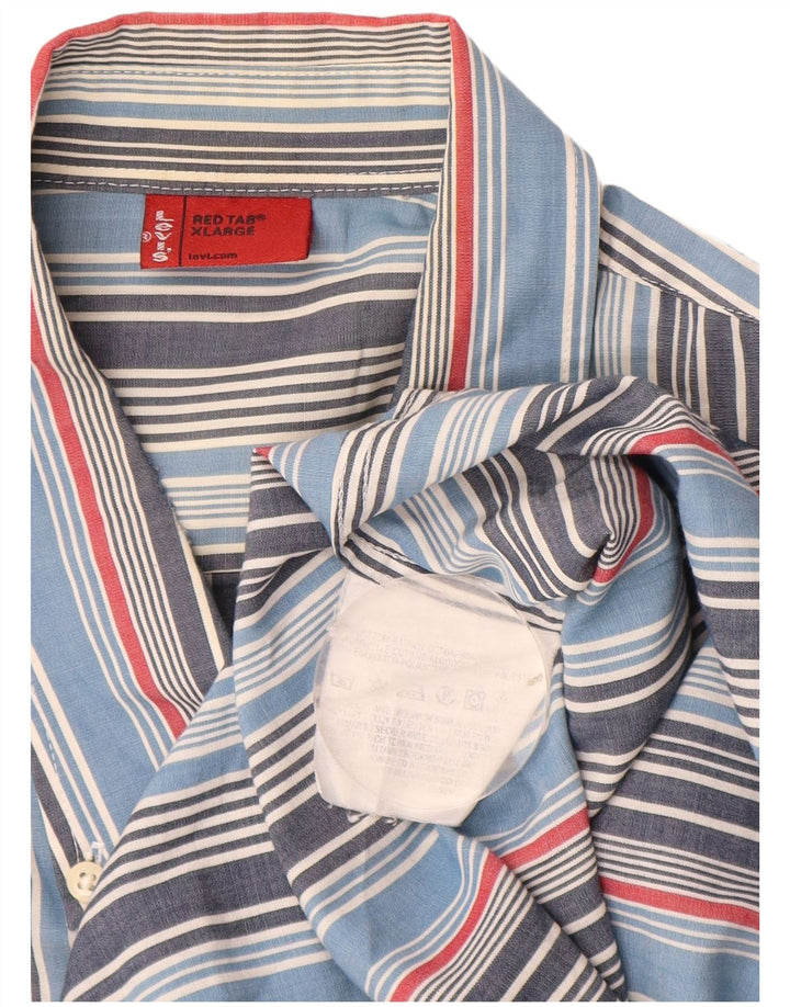 LEVI'S Mens Shirt XL Blue Striped Cotton
