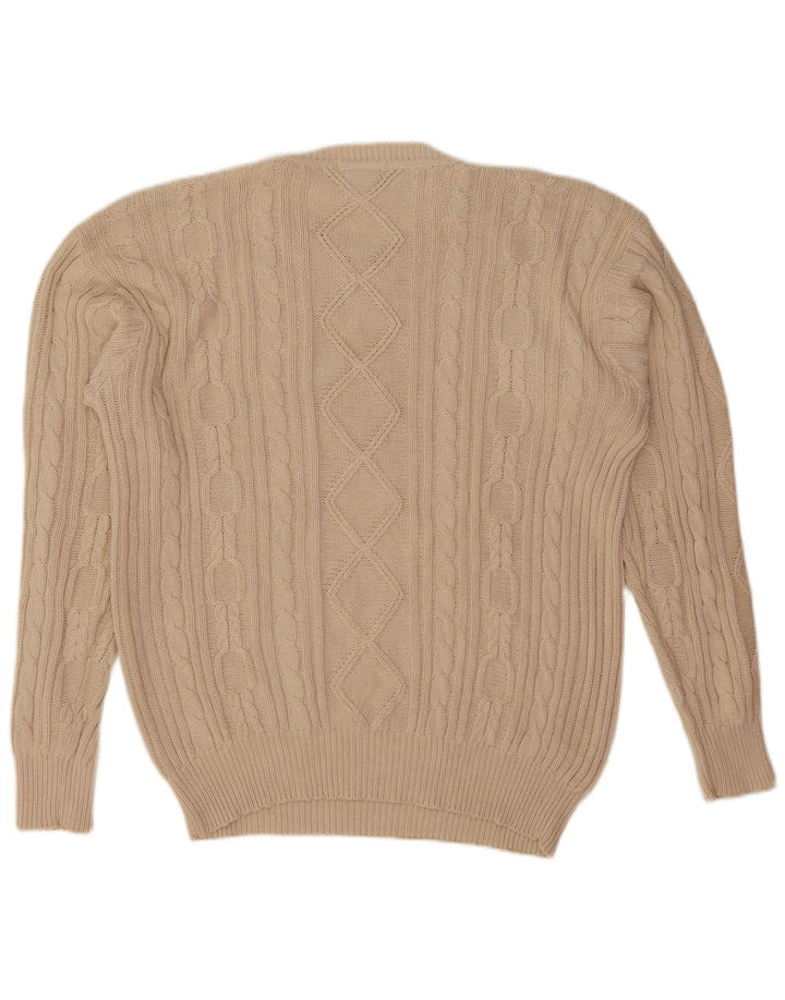Jockey Mens Crew Neck Jumper Sweater Large Beige