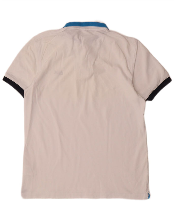 Sun68 Mens Polo Shirt Medium White Colourblock Cotton