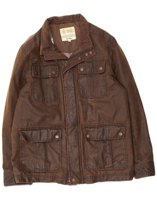 Fat Face Mens Waxed Cotton Jacket UK 40 Large Brown Cotton