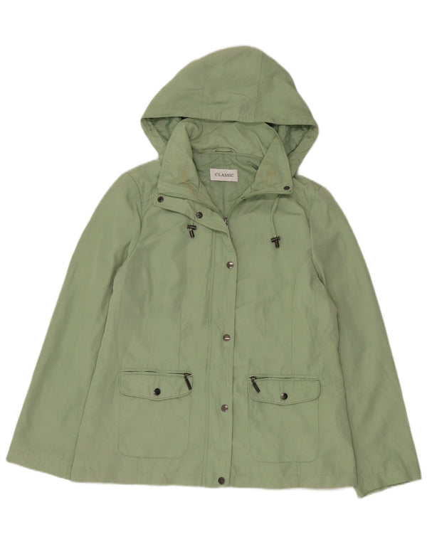 Marks & Spencer Womens Hooded Utility Jacket UK 14 Large Green Polyester