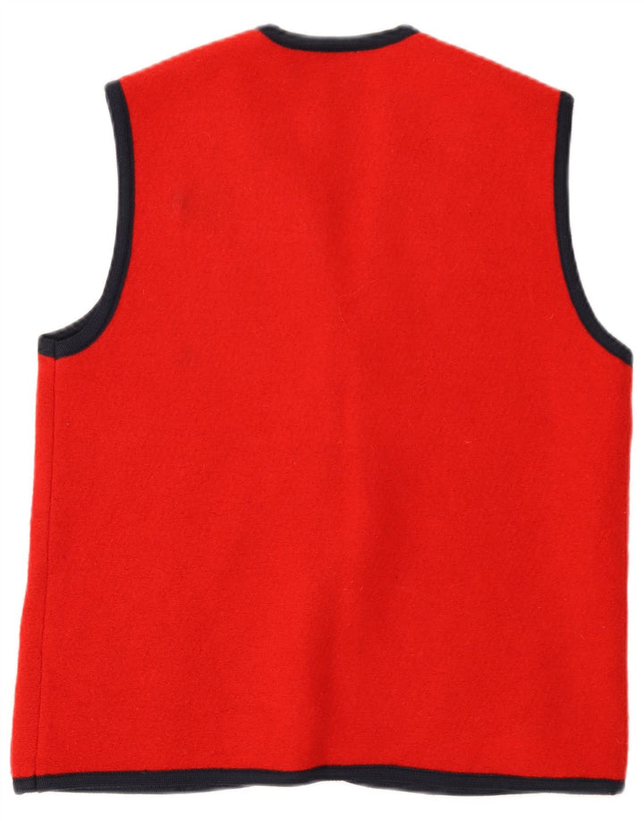 VINTAGE Womens Sleeveless Cardigan Sweater UK 14 Medium Red
