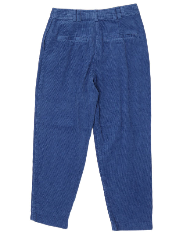 Topshop Womens Tapered Corduroy Trousers UK 10 Small W28 L26 Blue Cotton