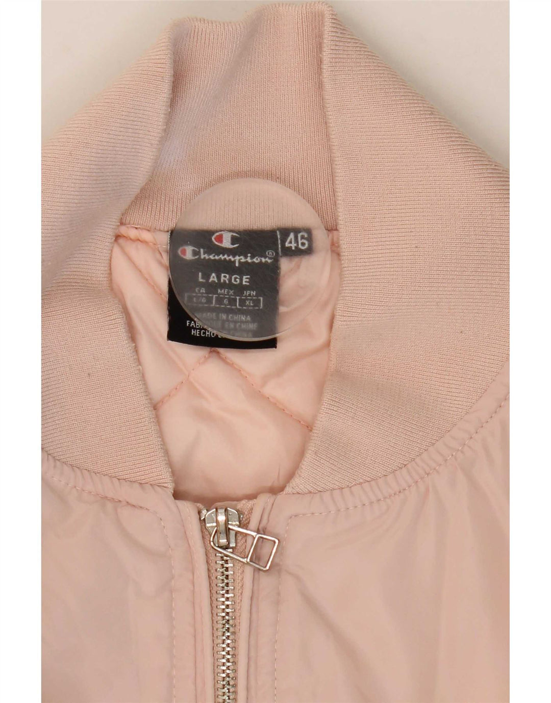 Champion Womens Graphic Bomber Jacket IT 46 Large Pink Polyester