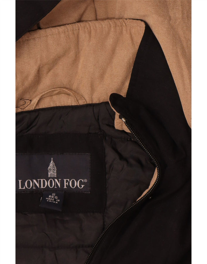 London Fog Womens Hooded Windbreaker Coat UK 10 Small Black Polyester