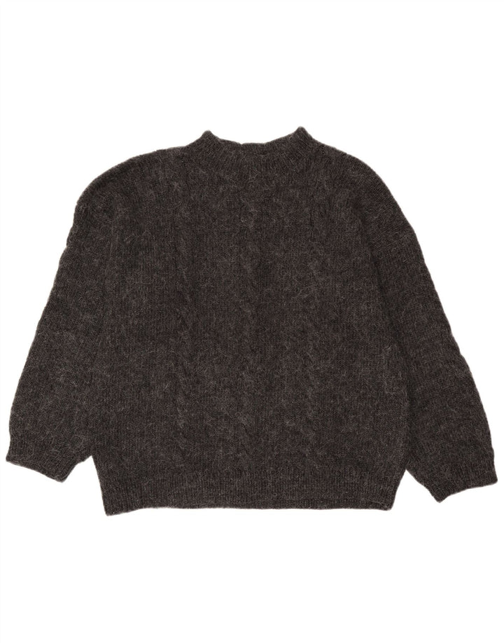 Vintage Mens Turtle Neck Jumper Sweater Large Grey