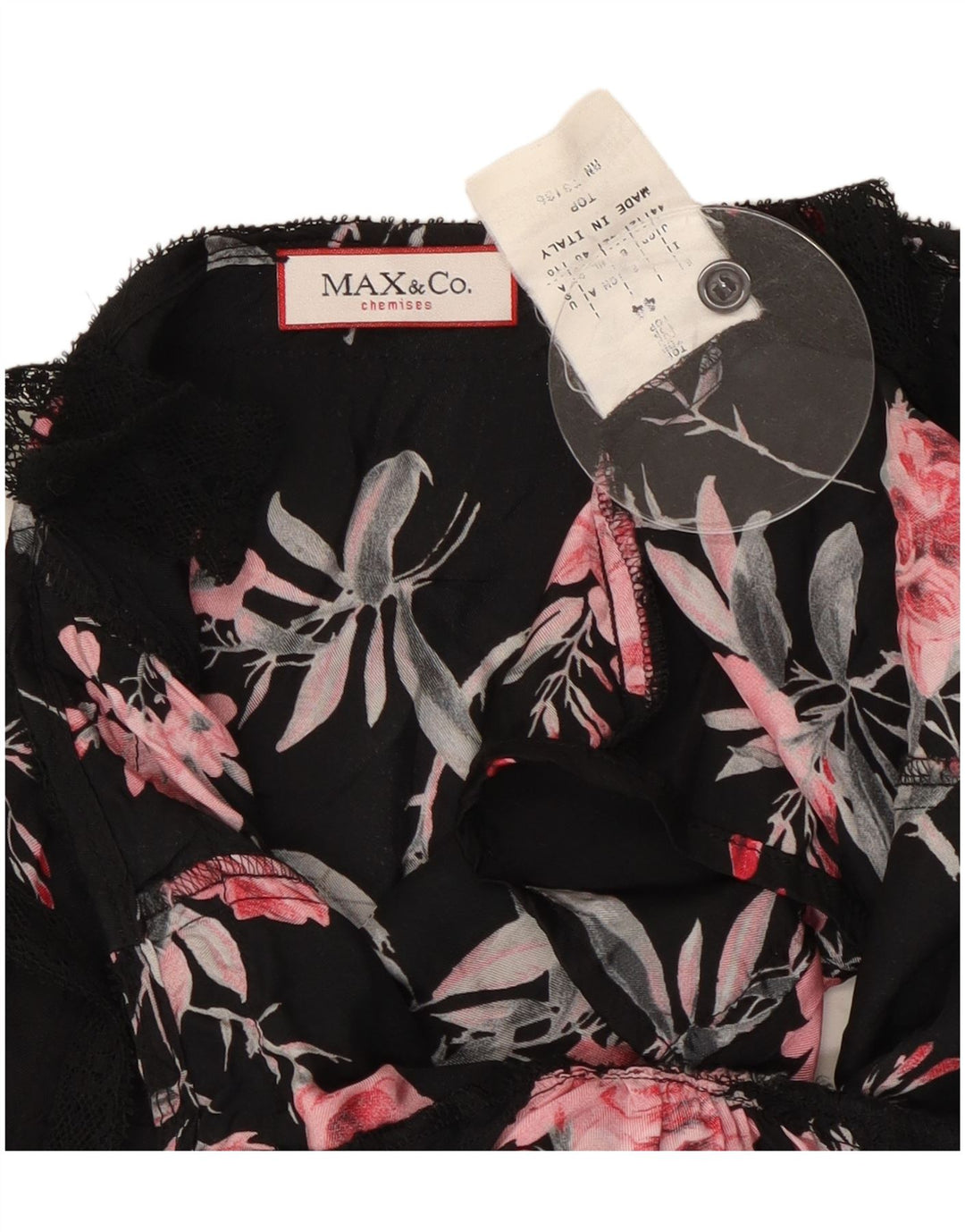 Max & Co. Womens Corset Top UK 12 Medium Black Floral
