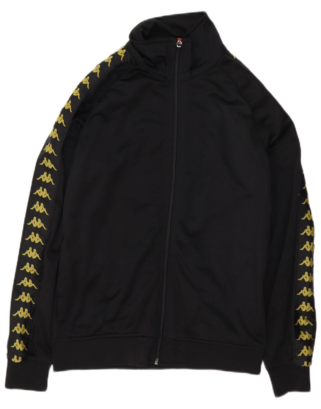 Kappa Mens Graphic Tracksuit Top Jacket Medium Black Polyester