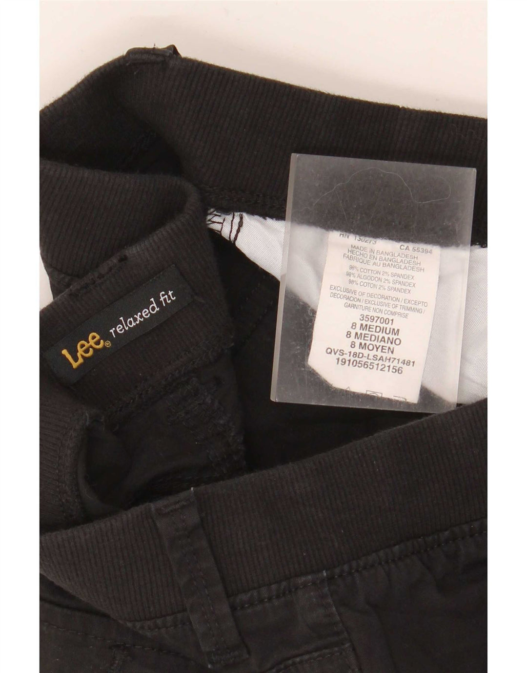 Lee Womens Relaxed Fit Cargo Shorts US 8 Medium W30 Black Cotton