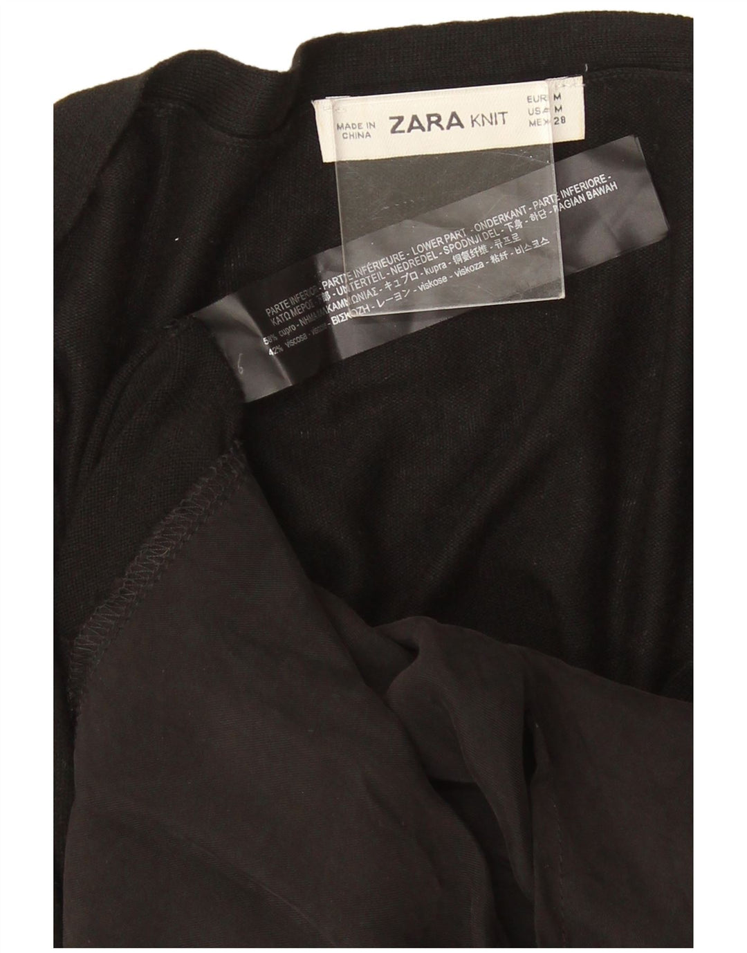 Zara Womens Cardigan Sweater UK 14 Medium Black Cupro