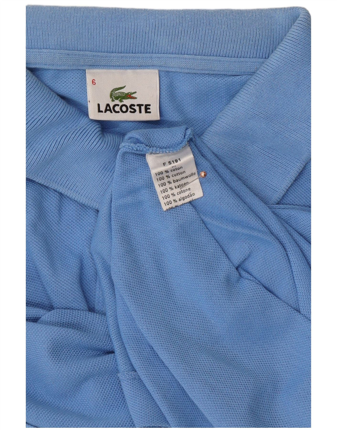 LACOSTE Mens Polo Shirt Size 6 XL Blue Cotton