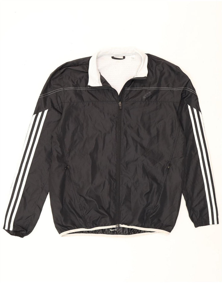 Adidas Mens Tracksuit Top Jacket Medium Black Colourblock Polyester