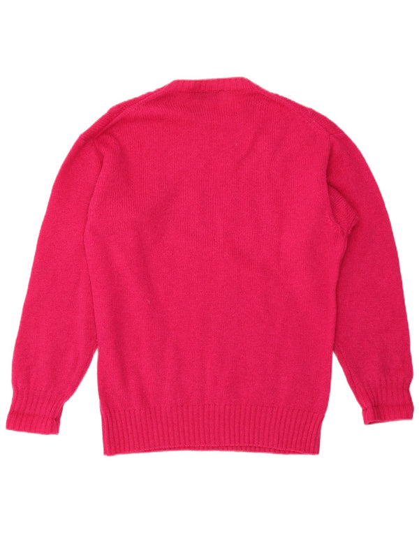 Vintage Womens Crew Neck Jumper Sweater UK 18 XL Pink Wool