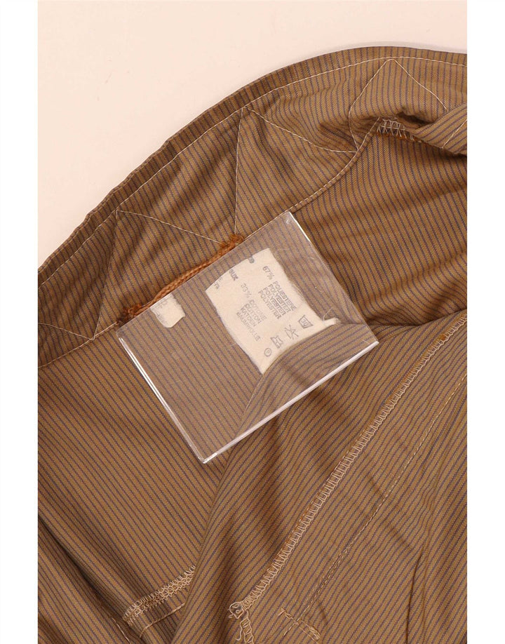 Southern Mens Utility Jacket IT 48 Medium Beige Pinstripe Polyester