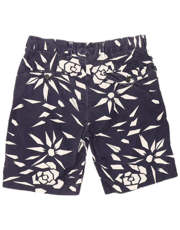 French Connection Mens Chino Shorts W30 Medium Blue Geometric Cotton