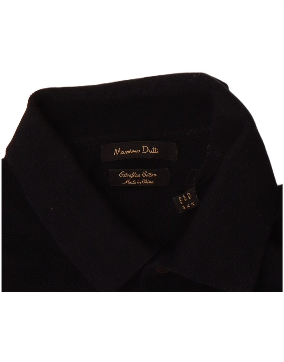 Massimo Dutti Mens Polo Shirt Medium Navy Blue