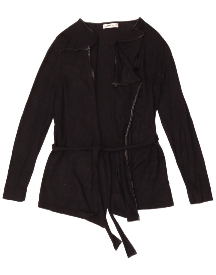 Zara Womens Oversized Cardigan Sweater UK 14 Medium Black Viscose