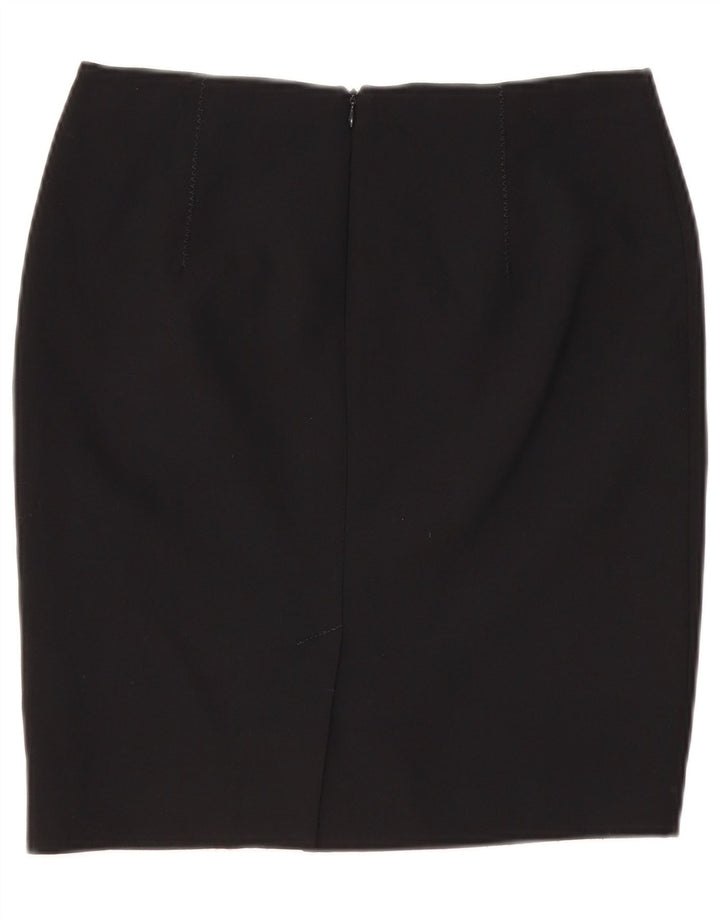 VINTAGE Womens Pencil Skirt UK 10 Small W29  Black Polyester