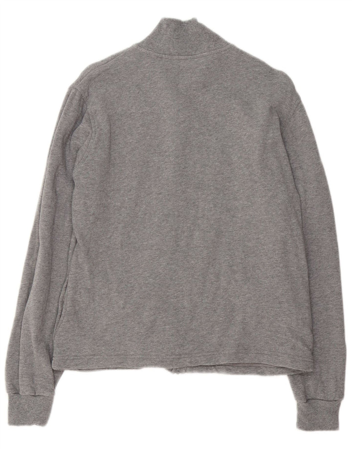 Fila Womens Tracksuit Top Jacket UK 14 Large Grey Flecked Cotton