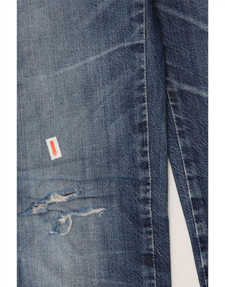WRANGLER Womens Sofia Distressed Straight Jeans W27 L32 Blue Cotton Vintage Wrangler and Second-Hand Wrangler from Messina Hembry 