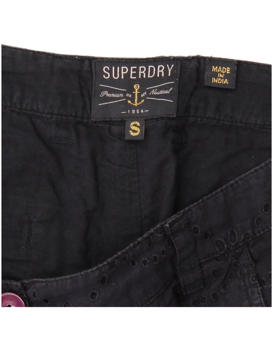 Superdry Womens Hot Pants Small W27 Navy Blue Floral