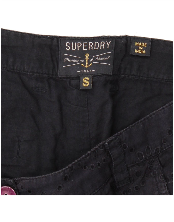 Superdry Womens Hot Pants Small W27 Navy Blue Floral