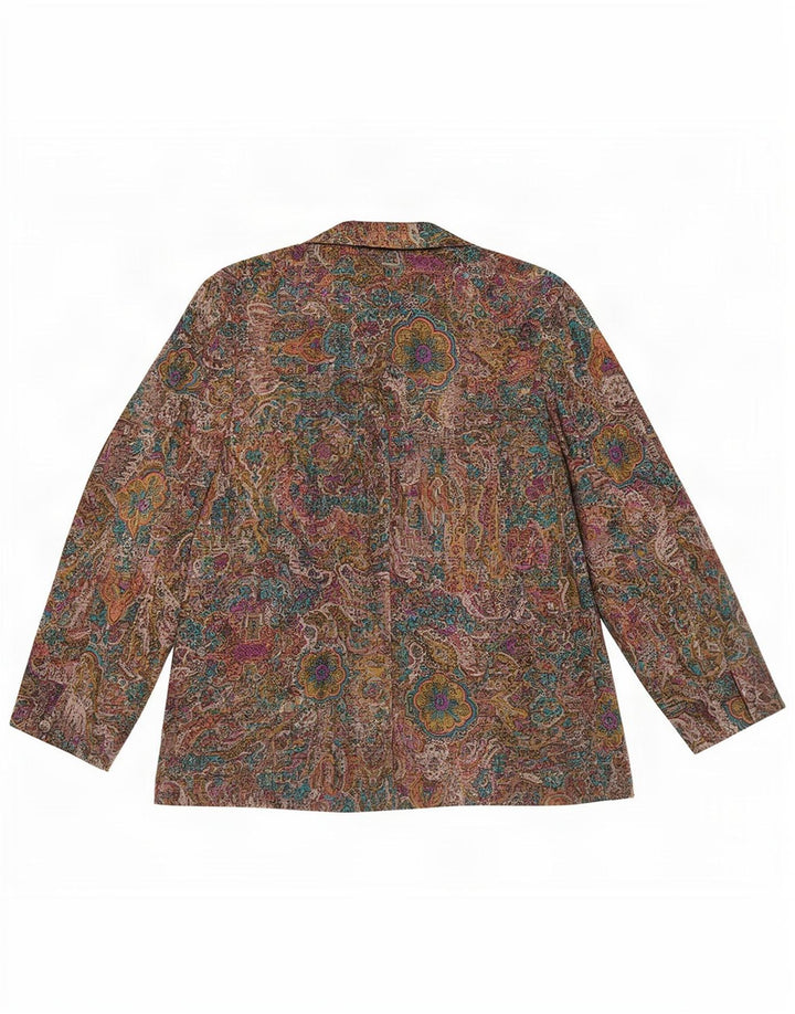 Vintage Womens Abstract Pattern Blazer Jacket UK 14 Large Multicoloured