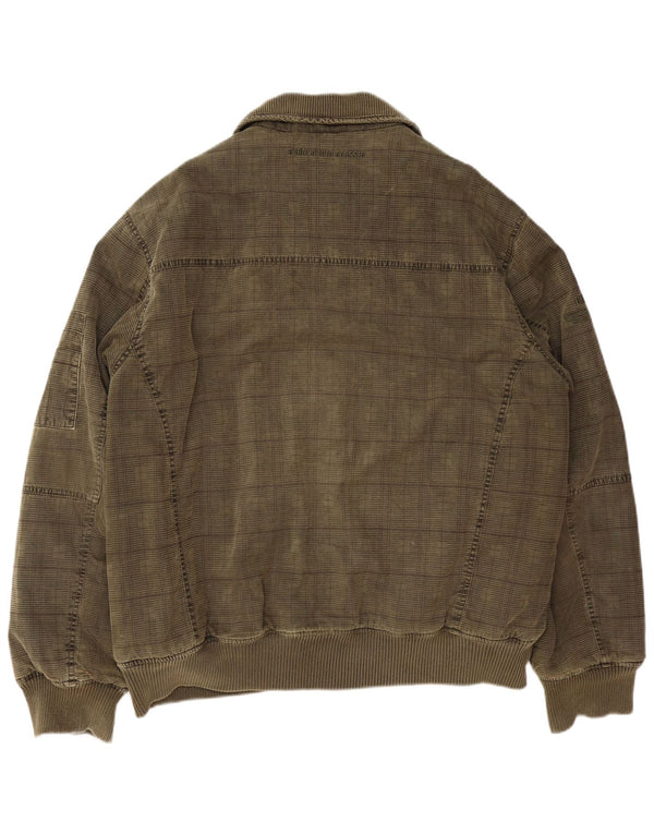 CAMP DAVID Mens Bomber Jacket UK 44 2XL Khaki Check