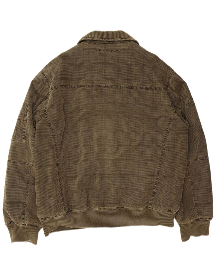 CAMP DAVID Mens Bomber Jacket UK 44 2XL Khaki Check