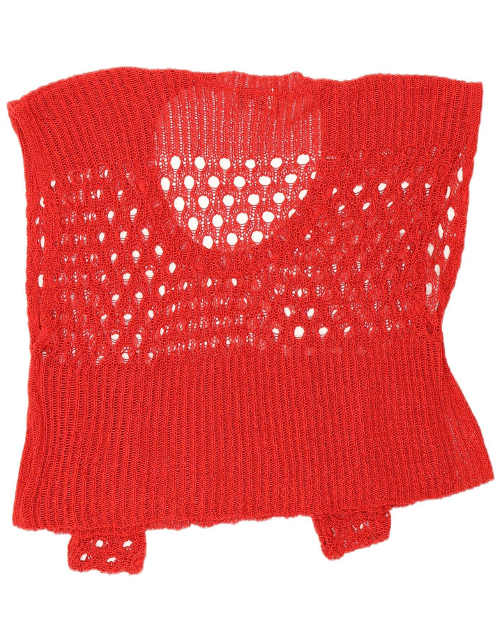Vintage Womens Oversized Crop Top UK 2 2XS Red
