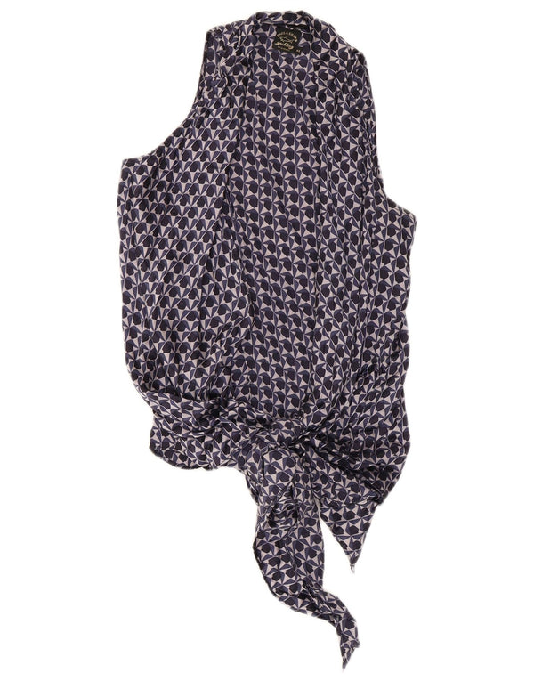 Paul & Shark Womens Sleeveless Cardigan Top IT 42 Medium Navy Blue