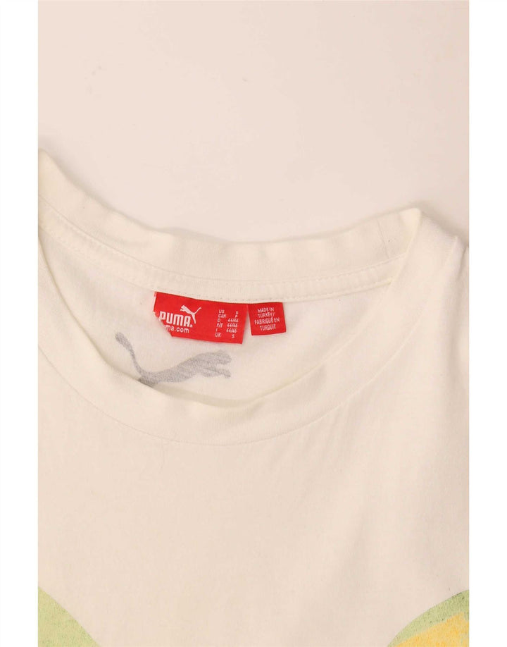 Puma Mens Graphic T-Shirt Top Small White