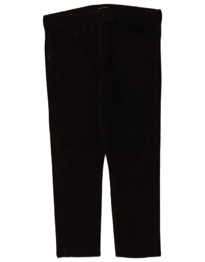 LEVI'S Mens Straight Jeans W36 L27 Black Cotton